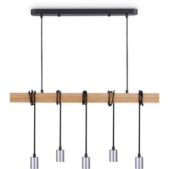 Paco Home L&aacute;mpara De Suspensi&oacute;n Colgante Sal&oacute;n Comedor Cocina Vintage E27 Cromo, Lampada a sospensione 5xE27 - Paco Home
