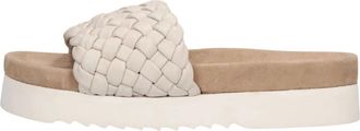 Maruti Beige Gevlochten Leren Slipper Billy - Dames - Sandalen - Wit - 38 EU - Leer - Schoenen