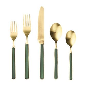 Mepra Fantasia Ice Gold Flatware Set - 5 Pieces in Forest Green at Nordstrom