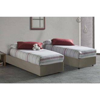 Talamo Italia Cama Individual Anita, Cama Contenedor Con Tapizado En Ecopiel, 100% Made In Italy, Apertura Lateral, Con Colch&oacute;n Cm 80x190 Incluido, T&oacute;rtola, Con Emb