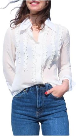 Mason's Nicole Blouse met Ruffles van Viscose - Dames - Blouses - Wit - XS - Overhemden