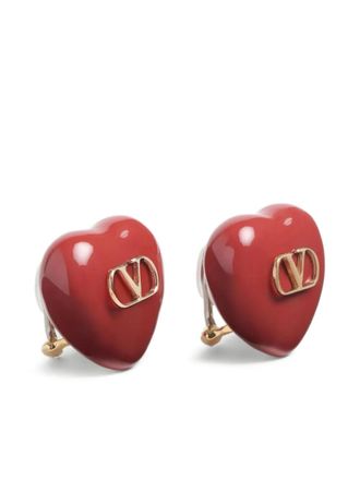 Valentino Garavani Coeur Royal earrings - women - Metal/Enamel - One Size - Gold
