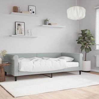 vidaXL Sof&aacute; Cama Con Colch&oacute;n Terciopelo Gris Claro 100x200 Cm Vidaxl