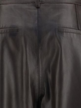 Parosh Wide-Leg Leather Trousers - Brown
