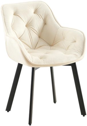 Clp Silla De Comedor Antigo Con Funda De Terciopelo Crema