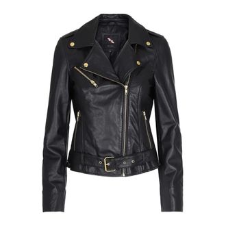 BTF-CPH Biker Jacket - Dames - Leren en Su&egrave;de Jassen - Zwart - XL - Leer - Jassen