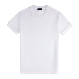 Fay T-Shirts, male, White, Size: S Cotton Piquet T-shirt