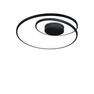 Netlighting Oz LED Decorative Swirl Integrated LED Semi Flush Light Black 3000K