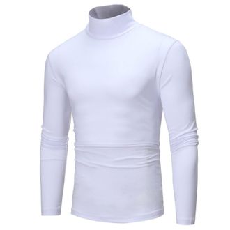 Generic Long Sleeve Tops for Men Activewear Shirt Male Winter Warm High Collar Fashion Thermal Underwear Men Basic Plain T Shirt Blouse Pullover Long Sleeve T