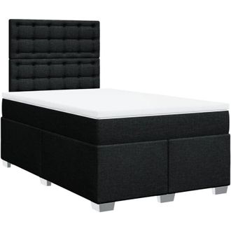 vidaXL Cama Box Spring Con Colch&oacute;n Tela Negro 120x190 Cm Vidaxl