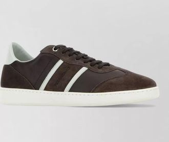 Ferragamo suede and leather low-top sneakers