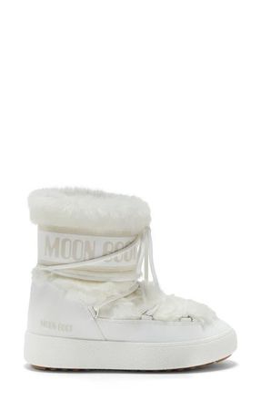 Moon Boot LTrack Faux Fur Water Repellent Boot in White at Nordstrom, Size 35