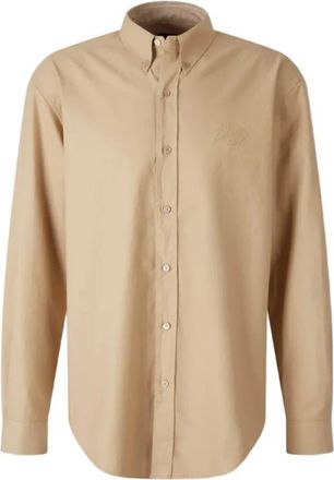 Balmain Shirts - Heren - Casual Overhemden - Bruin - L - Katoen - Overhemden