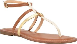 Tommy Hilfiger Lincoe T-Strap Sandal in British Tan/chic Cream/gold at Nordstrom Rack, Size 7.5