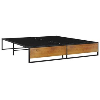 vidaXL Estructura De Cama Sin Colch&oacute;n Metal Negro 180x200 Cm Vidaxl