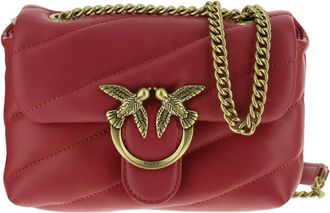 Pinko Soft Nappa Leather Shoulder Bag With Quilted Design