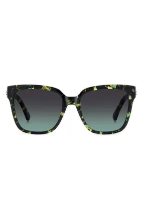 Kate Spade New York kiya 56mm gradient square sunglasses in Havana Green/grey Green at Nordstrom