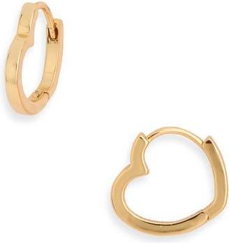 Sterling Forever Liliana Elegant Heart Shaped Huggie Hoop Earrings in Gold at Nordstrom Rack