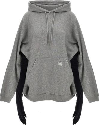 Maison Margiela Hoodie Mini Jurk - Dames - Hoodies - Grijs - S - Katoen - Hoodies & sweatvesten