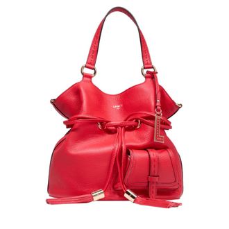 Lancel 1Er Flirt Rode Leren Bucket Tas - Dames - Schoudertassen - Rood - ONE Size - Leer - Tassen