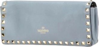 Valentino Pre-owned Clutches, female, Blue, Size: ONE SIZE Pre-owned Leather Clutch