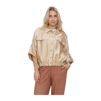 Nukus Nukus - Nelly Blouse - Dames - Blouses & Shirts - Beige - Maat: L Viscose