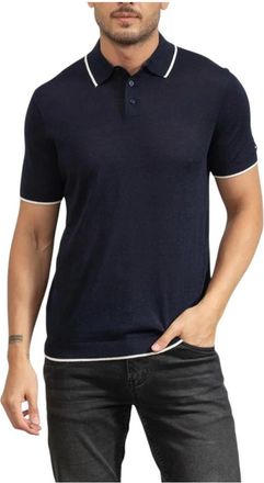 Tommy Hilfiger Tencel Linen Knitted Polo - Heren - Polos - Blauw - XS - Linnen - Tops