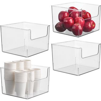 iDesign Open-Front Storage Bin for Kitchen, Pantry, Bathroom, Office, Set of 4, Clear, Made in USA at Nordstrom