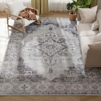HOMCOM Homcom - Flannel Non-Slip Washable Rug for Living Room, 290 x 200 cm, Grey