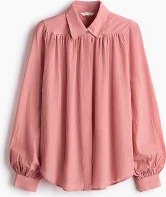 H&M Bluse mit Raffung - Mattrosa