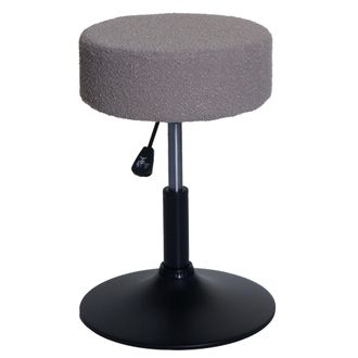 Hhg Hhg - Taburete 832, Taburete De Maquillaje, Giratorio Regulable En Altura &Oslash; 37cm Tejido Boucl&eacute; (450g/m&sup2;) Mvg, Topo