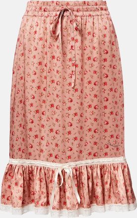 Dolce & Gabbana Floral silk and cotton-blend midi skirt