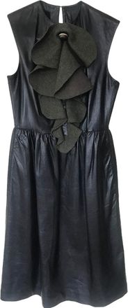 Fendi leather ruffle front dress Size 40
