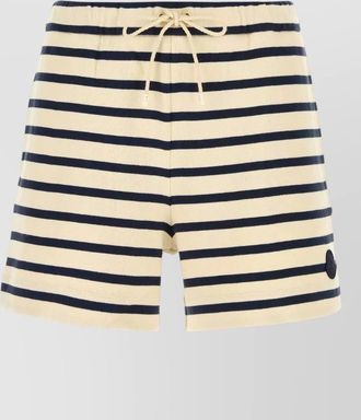 Moncler cotton shorts striped pattern detail