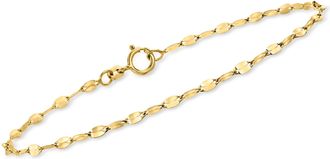 RS Pure by Ross-Simons Italian 2.25mm 14kt Yellow Gold Lumachina-Chain Bracelet