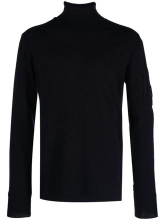 CP COMPANY｜LONG-SLEEVED ZIP-UP/TURTLENECK (Cotton Fleec C.P. Company Turtlenecks, male, Black, Size: L Black Wool