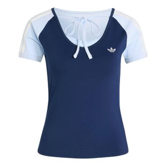adidas (WMNS) adidas Summer Glow Vintage T-Shirt Asia Sizing Night Indigo Crystal Sky KY8129