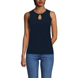 Lands End Supima Keyhole Tank in Radiant Navy at Nordstrom, Size Large P