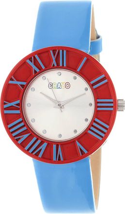 Crayo Prestige Silver Dial Blue Blue Polyurethane Watch CRACR3102
