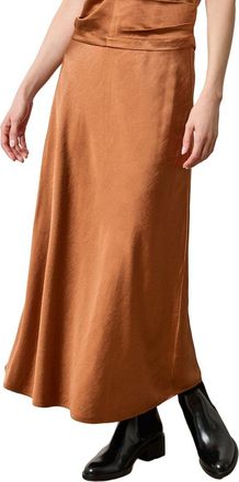 Lilla P Satin Bias Maxi Skirt