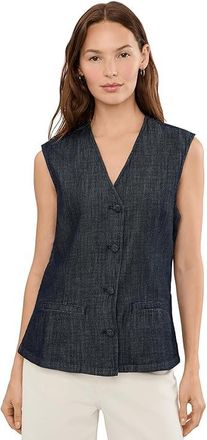 NYDJ Denim Vest Womens Clothing Dark Indigo : LG (US 12-14), Cotton