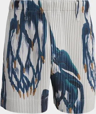Homme Pliss&eacute; Issey Miyake Men & apos;s Pleated Pull-On Shorts