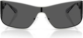 Michael Kors Melbourne 143mm Shield Sunglasses in Silver /Grey at Nordstrom