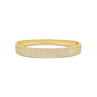 SHYMI Wide Pave Bangle - 18K Gold-Filled, Rhodium Plated, Cubic Zirconia, Day to Night