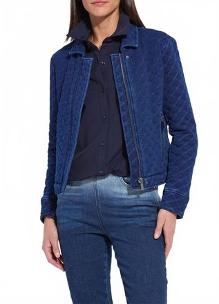 Lyss&eacute; Womens Elora Quilted Jersey Jacket In Blue