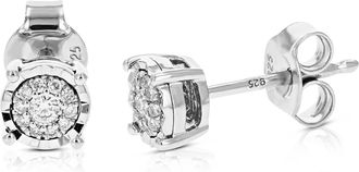 Vir Jewels 1/8 cttw Round Lab Grown Diamond Stud Earrings.925 Sterling Silver Prong Settings