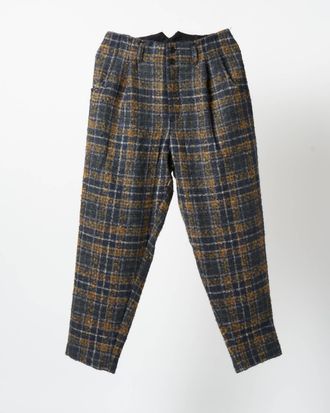 Nicholas Daley Mens Pleated Trouser In Turmeric/navy