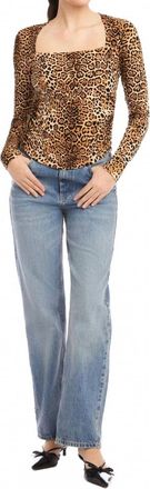 Fifteen Twenty Cady Side Shirred Top In Leopard