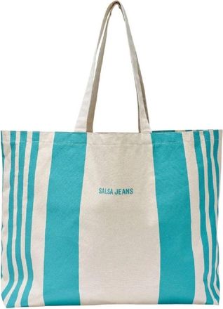 Salsa Gestreepte strandtas voor zomerdagen - Dames - Shoppers - Veelkleurig - ONE Size - Katoen - Tassen