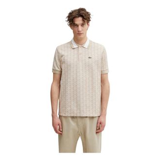 Lacoste Klassiek Monogram Polo - Heren - Tops - Beige - Maat: XL Katoen